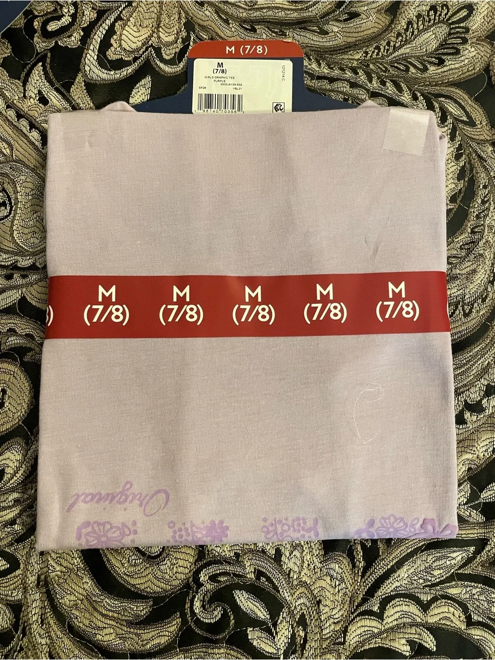 GAP Kids Lavender Floral Logo Tee
